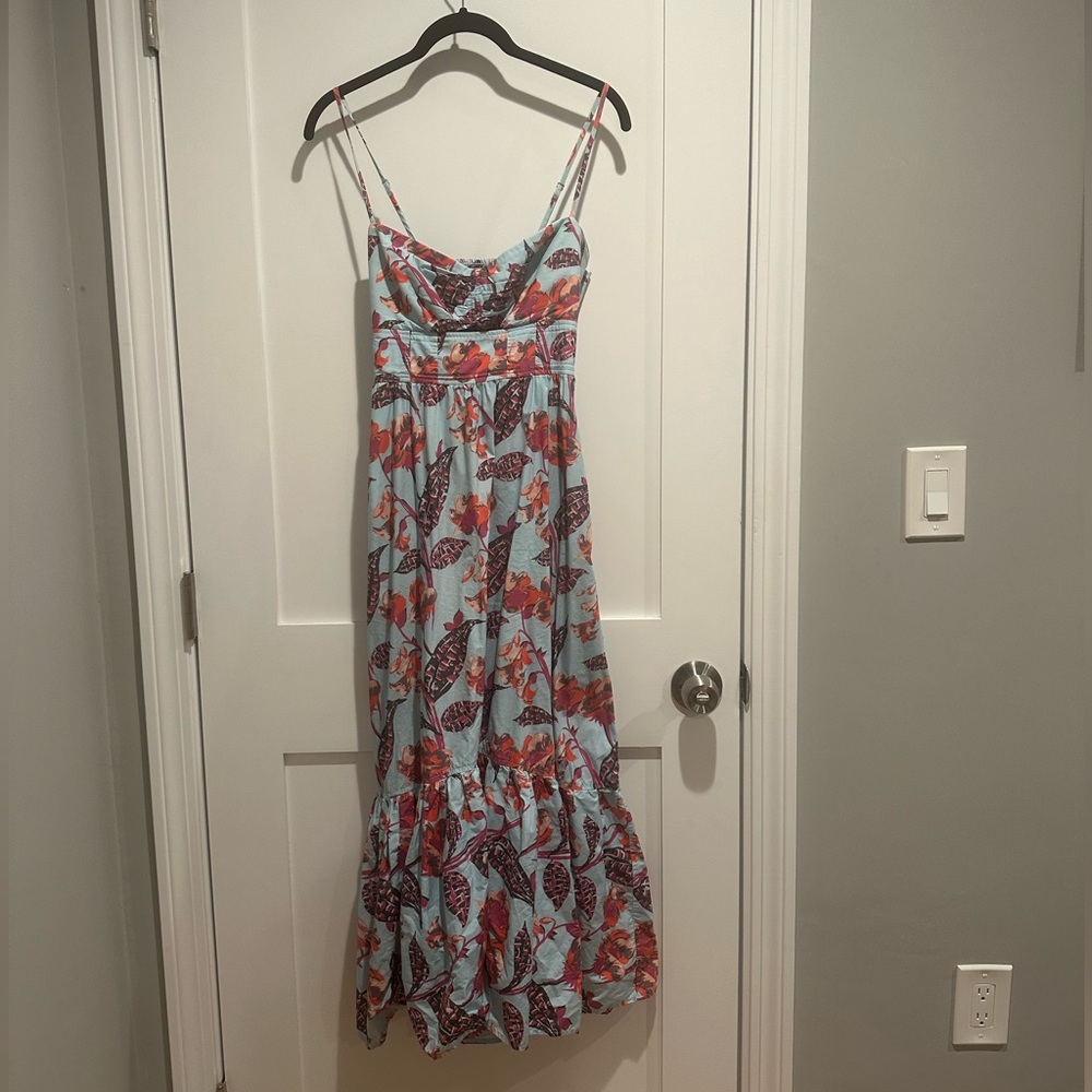 A.L.C. Blue and Red Floral Midi Dress - Picture 14 of 14